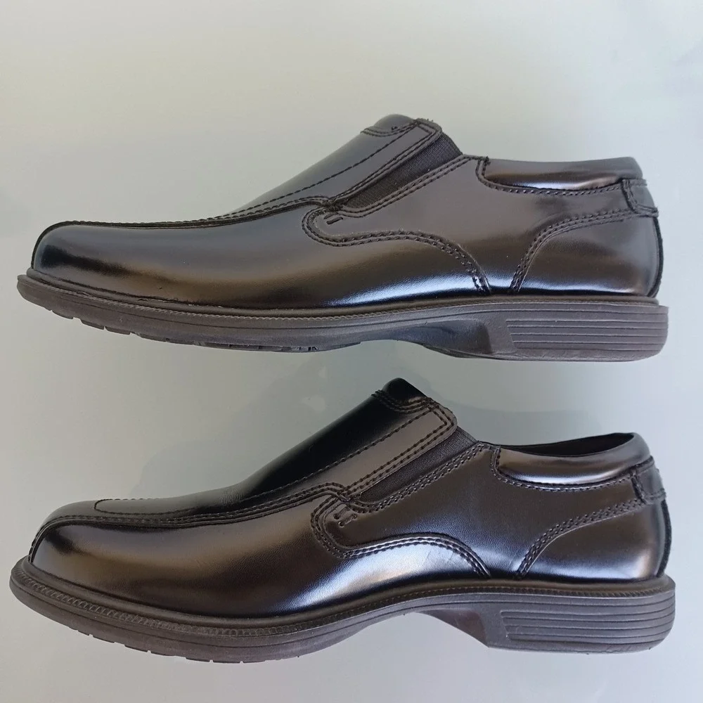 Nunn Bush Kore Mens Black Leather Slip On Dress‎ Shoes Loafers 84357-001 8XW